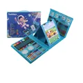Set artistico blu da 158 pezzi per bambini in custodia portatile con cavalletto pieghevole - Astronauta Blu / Set da 158 pezzi