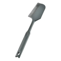 Gray 2-in-1 heat-resistant silicone spatula and scraper tool with non-slip handle grip - Grey Scraper Brush
