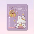 Lavender scented steam eye mask in purple packaging featuring a cute cartoon bear and bunny - Lavender