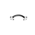 Black curved barbell piercing stud with clear cubic zirconia stones on both ends - Single Black Rhinestone Style