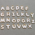Set of 26 white enamel A-Z initial charms with gold-plated alloy frames for DIY jewelry - Alphabet Set (DY147) / Set of 26 / Style 44 KC Gold White