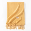 Solid ginger yellow cashmere-style scarf for women with elegant tassel detailing - 70*200cm / Pale Yellow