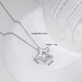 Collana con ciondolo a stella geometrica con pietra di zircone in variante colore argento - Pentagramma / Stella d'Argento