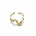 Elegant gold-tone irregular wave open ring in stainless steel for women fashion - Irregular Wave / R00712G