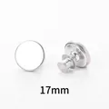 Silver magnetic curtain closure pins with 17mm diameter in a polished metal finish - 17MM Round Single-sided Strong Magnetic