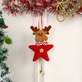 Ciondolo a stella in feltro di renna con bottone in legno e campanella per albero di Natale - Ciondolo Natalizio Renna / 22cm*10cm