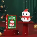 Christmas snowman mini block set with 194 pieces and festive green gift box packaging - Red Hat Snowman (194 PCS)