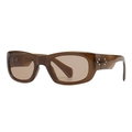Vintage oversized square sunglasses with translucent brown frames and star studs - C6 Olive Green Frame Tea Lens