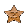 Star-shaped enamel pin with 'DOING MY BEST' text and sparkling glitter finish - Glitter Five-Pointed Star Pattern (xz8984)