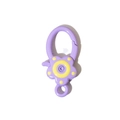 Purple flower spring ring clasp in painted alloy finish for DIY keychain accessories - Light Purple