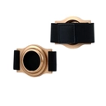 Rose gold aluminum RFID blocking card wallet with elastic strap for Apple AirTag holder - Airtag Holder, Gold