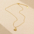 Elegante collana dorata con ciondolo a farfalla con ali incise e catena regolabile - Argento 925 / Oro