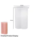 Translucent heart-shaped silicone mold for DIY candles with 6.3cm x 8.6cm dimensions - Heart Cylinder