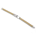 Classic two-tone gold and silver stainless steel watch strap style link bracelet - 3-Bead Steel Gold