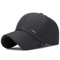 Men's dark grey plaid textured baseball cap with silver metal accent, minimalist sport style - Adjustable / Gray