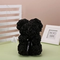 Handcrafted black rose teddy bear with a Just For You ribbon on a soft pink background - 23CM Naked Bear (Without Box) / Black