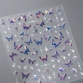 Adesivi per nail art a farfalla olografici blu e viola con effetto laser metallico - Modello a Farfalla Olografica (M-518)