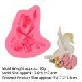 Pink silicone angel ballet girl fondant mold with floral detail for cake decorating - Style 2 (15-762) / Pink