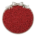 Metallic red glass seed beads for DIY jewelry displayed on a silver butterfly tray - Style 18 3mm Silver Core Red (330pcs)