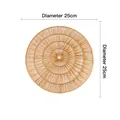 Décoration murale ronde en rotin de 25cm avec texture en fibres naturelles tressées - N° 5 Diamètre 25CM