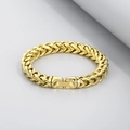 Polished golden stainless steel Franco chain bracelet with a secure fold-over clasp - Gold (KB167191-KFC)