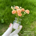 Miniature glass vase with orange glowing flowers, 60mm tall decorative ornament - [Luminous] Orange Vase