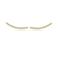 Orecchini a perno curvi in argento 925 dorato con zirconi su sfondo bianco lucido - Argento 925 / Oro 18K