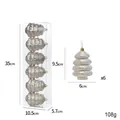 Set di 6 decorazioni natalizie a torre color oro champagne con texture ruvida in scatola - Stile Albero di Natale (APYX376-6)
