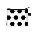 Mini soccer ball pattern coin purse with black zipper and canvas fabric for children - Soccer Pattern