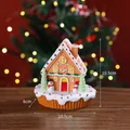 Christmas snowman resin gingerbread house figurine with snowy trees and cozy holiday decor - Snowman Snow House (7142R-02)