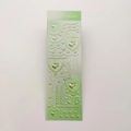 Mint green heart sticker with pearl chain patterns and sweet decorative sparkles - Green Crystal