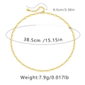 Detailed size parameters of the 18K gold-plated oval link chain necklace with dimensions - KN0070/Oval Sequin Chain
