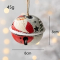 Retro-Weihnachtsglocke aus Metall mit Weihnachtsmann-Motiv und rustikalem Hanfseil - Weihnachtsmann Stil Off-White Basis