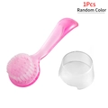 Pink manicure dust cleaning brush with transparent base for nail care, 1 piece random color - Large Head Brush