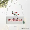 Christmas snowman welcome plaque with Merry Christmas text and small pine trees - Snowman Plaque / White