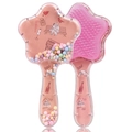 Pink star-shaped cushion hairbrush with transparent design and colorful beads for kids - 05-Couples