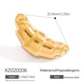 Wasserfeste goldene Croissant-Creolen aus Edelstahl für hypoallergenes tägliches Tragen - 18K Vergoldet / Gold