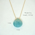 Detailed size chart of water drop blue stone pendant with 41+5cm gold chain necklace - Amazonite
