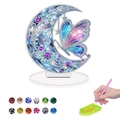 DIY 5D diamond painting acrylic stand set featuring a purple butterfly and moon design - Moon Butterfly