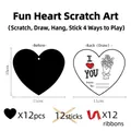Kit de 12 piezas de arte de raspado de corazón con punzones y cintas para mamá - Arte de Raspado de Corazón con Cintas (12 Tarjetas+Lápices+Cintas)