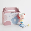 Creative cartoon girl ceramic cup set in pink gift box with a metal mixing spoon - Princess Blue Gift Box Cup and Spoon