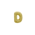 Close-up of golden bubble letter D pendant necklace featuring shimmering pavé cubic zirconia - Letter D (Pendant Only) / Gold