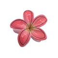 Pink tropical plumeria hair claw clip with floral petals for elegant hair styling - UV Grid Plumeria [Red]