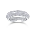 Silver 925 moissanite eternity ring with multi-layer micro-paved white zircons - R13696+gra/black Card / US Size 7 / Circumference 54.3mm
