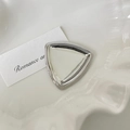 Polished silver stainless steel triangular brooch with a reflective mirror finish - 8# Triangle Silver Brooch
