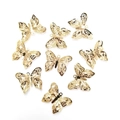 Set of 8 gold 14K butterfly charms with filigree details for DIY jewelry making - Hollow Butterfly / 14k Gold Color Preserved