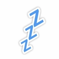 Quirky acrylic hair clip featuring blue ZZZ emoji letters with white border detail - Snoring 2 (QT--CY128)
