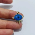 Detalle del colgante de ojo turco con puntas doradas y brillantes diamantes de imitación - Dorado 6-Colgante Estrella de Tres Puntas