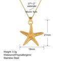 Dettagli sulle dimensioni del ciondolo a stella marina dorata e della catena in acciaio - Stile Stella Marina Piccola (XL0006)