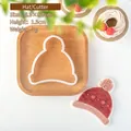 Christmas hat cookie mold 8.9x8.9cm made of white plastic for DIY holiday baking - Hat Cutter